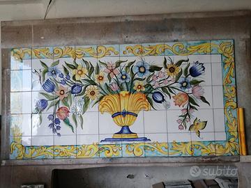 Pannelli decori a mano vietri casa tavolo frutta b