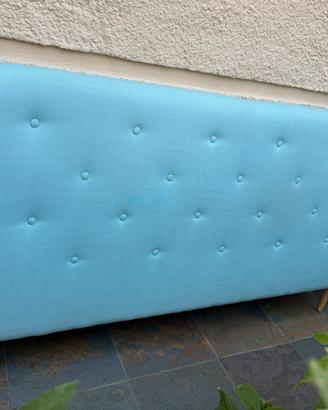 Testata letto imbottita color Tiffany 160 cm