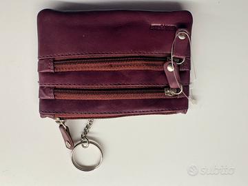 Portamonete compatto, con zip e portachiavi