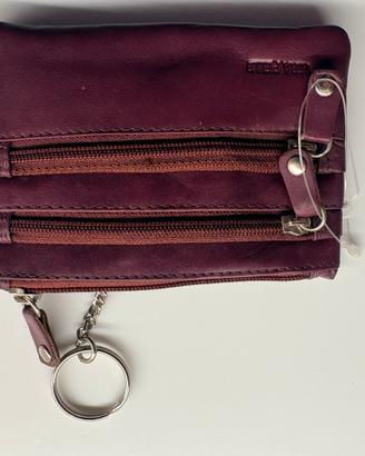 Portamonete compatto, con zip e portachiavi