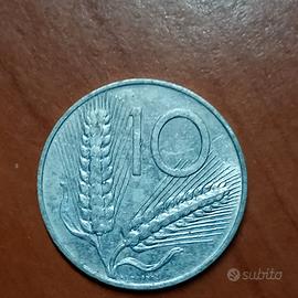 moneta da 10 lire della repubblica italian