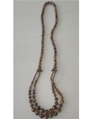 Collana occhio di tigre vintage 2 capi  scalari