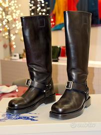 Stivali Saddle in pelle neri Burberry - 39 Donna