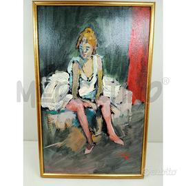 QUADRO VECCHIO GINO TILI OLIO SU TAVOLETTA RITRATT