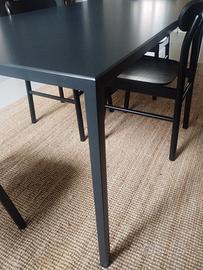 tavolo servomuto sedie tutto nero antracite 