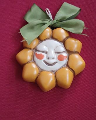 Formella Girasole in ceramica da appendere