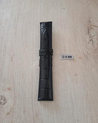 cinturino 24mm. pelle nera per orologio 