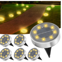 6 luci solari da pavimento per esterni a 8 led . I