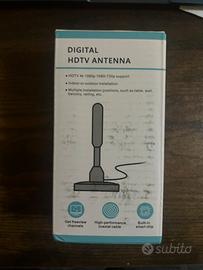 Antenna TV Interna Amplificata DVB-T2 4K Cavo 5m