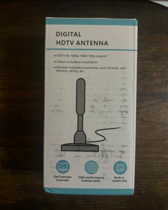 Antenna TV Interna Amplificata DVB-T2 4K Cavo 5m