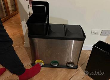 SONGMICS Dual Trash Can (2x30L) – 1 Bin Missing