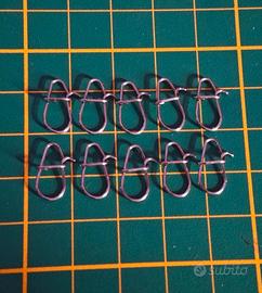Pesca, 10pz Moschettoni in Acciaio Inox 20lb 10kg