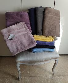ASCIUGAMANI E TELI BAGNO 9 PEZZI VARI COLORI 