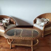set salotto in vimini