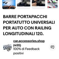 Barre portapacchi in alluminio universali per auto