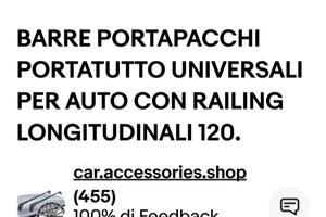 Barre portapacchi in alluminio universali per auto
