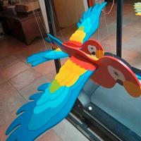 Set due pappagalli colorati in legno nuovi