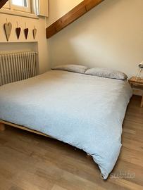 Letto piattaforma in quercia Muji