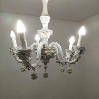 Lampadario d'epoca in porcellana Capodimonte