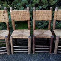 4 Sedie marocchine fatte a mano in legno di alloro