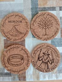 Set 4 Sottobicchieri Signore Anelli
