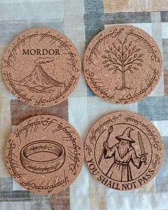 Set 4 Sottobicchieri Signore Anelli