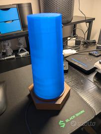 Lampada da tavolo decorativa a luce LED blu base e
