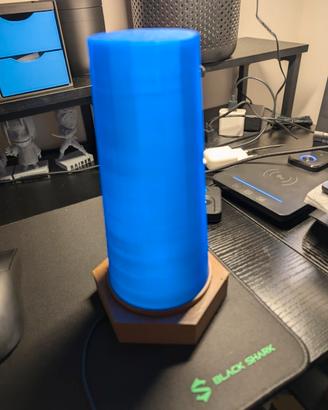 Lampada da tavolo decorativa a luce LED blu base e