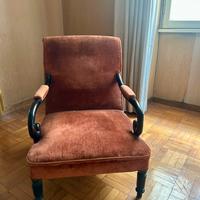 Poltrona velluto rosso