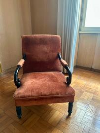 Poltrona velluto rosso