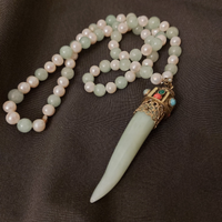 Collana perle e giada