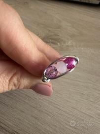 Anello cristalli fucsia