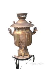 samovar antico in ottone a carbone/legna fine 800