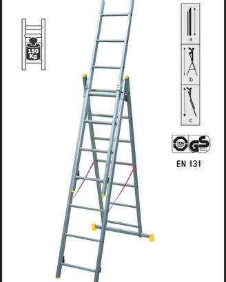 Scala MAURER trasformabile alluminio 3X8 gradini 