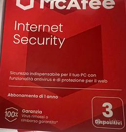 Internet Security antivirus McAfree