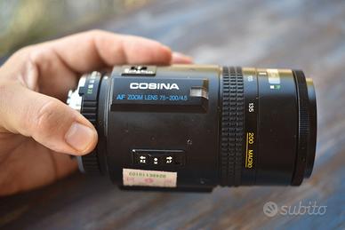 Cosina AF 75-200mm f/4.5 Macro attacco Minolta MD