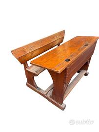 Antico banco da scuola anni ‘30 in legno