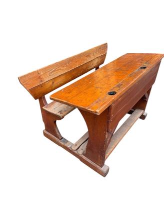 Antico banco da scuola anni ‘30 in legno