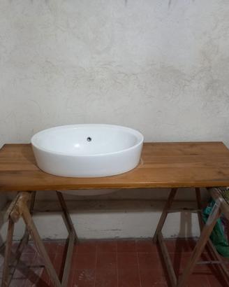 Lavandino Scarabeo semincasdo su top in legno mass
