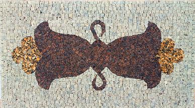 mosaico marmo pavimento tavoli soggiorno 