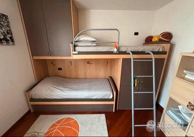 Camera con letto a castello+scrivania+armadio