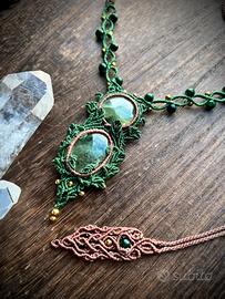 Collana Macramè con prenhite