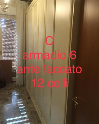 Armadio 6 ante bianco laccato