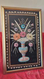 quadro tessile indiano decorato a mano con pietre