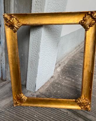 Cornice legno fogna d’oro anni 800 intagliato anti