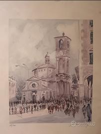 Litografia Chiesa San Magno Legnano