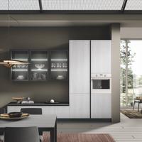 CUCINA LINEARE CON  LIVING+VETRINE TAVOLO INCLUSO