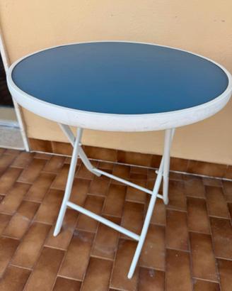 Tavolino tondo da esterno in vetro Ø 60