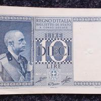 10 LIRE 1939 anno fascista XVIII