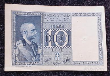 10 LIRE 1939 anno fascista XVIII